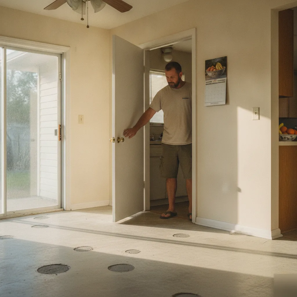A door closing properly again after professional house leveling in Azalea Park, FL