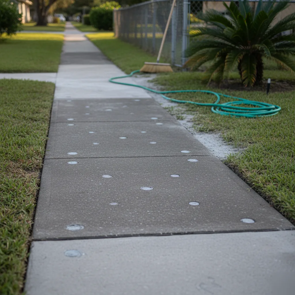 A leveled concrete slab with uniform support after void filling in Azalea Park, FL